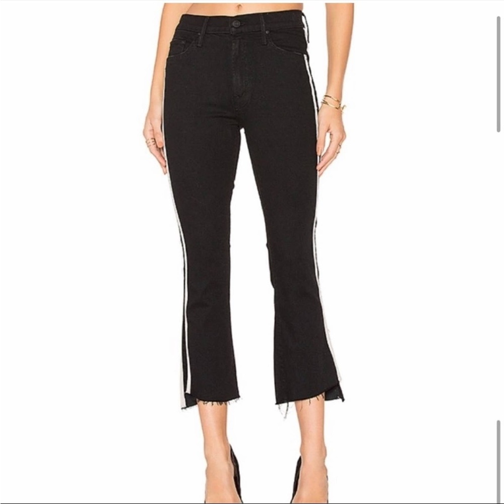Black Mother jeans with beige stripes - size 27